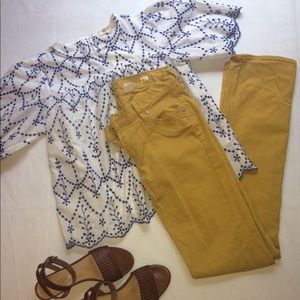{J. Crew} Mustard Denim Pant